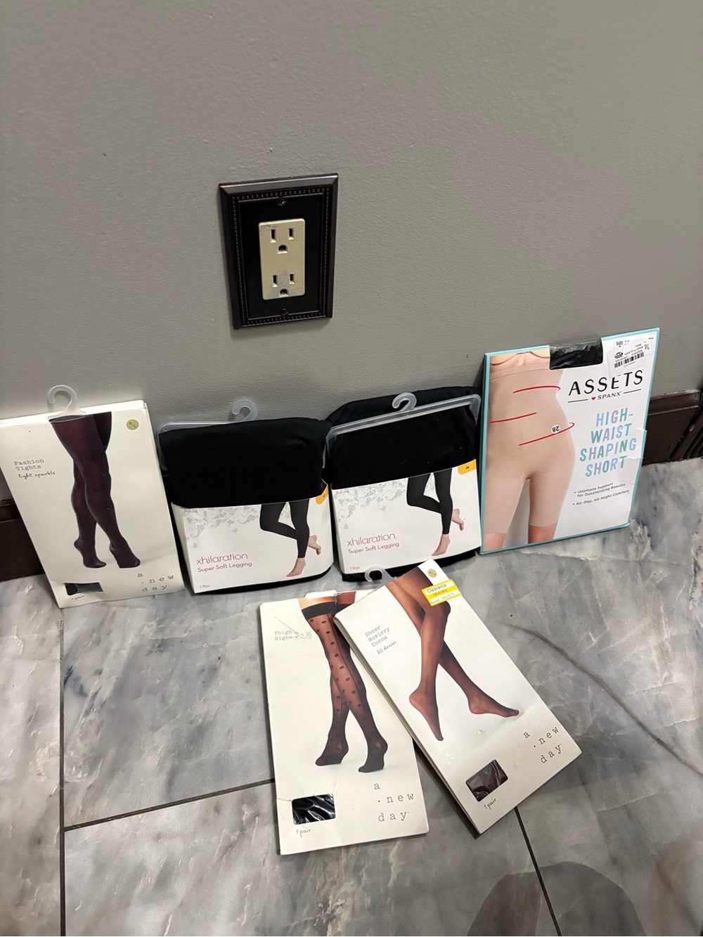 SPANX Black High-Waist Shaping Short & Black Dress Tights Bundle